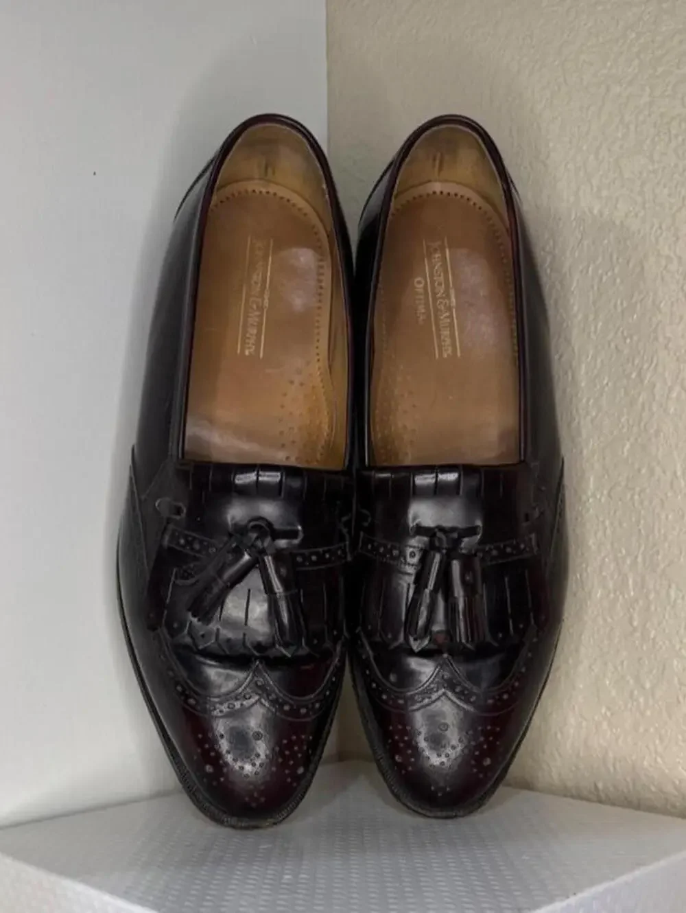 Johnston & Murphy Aristocraft Men’s 11 Burgundy Leather Tassel Loafers USA